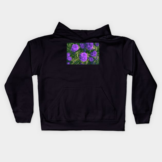 Purple Roses Impressionism Kids Hoodie by softbluehum